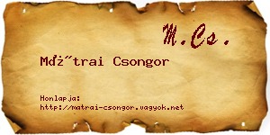 Mátrai Csongor névjegykártya